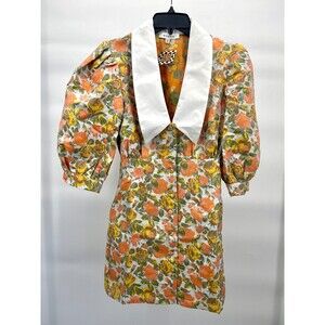 Women's Shirt Dress - moodie by Lala Collared Longsleave Floral Button Size XS
